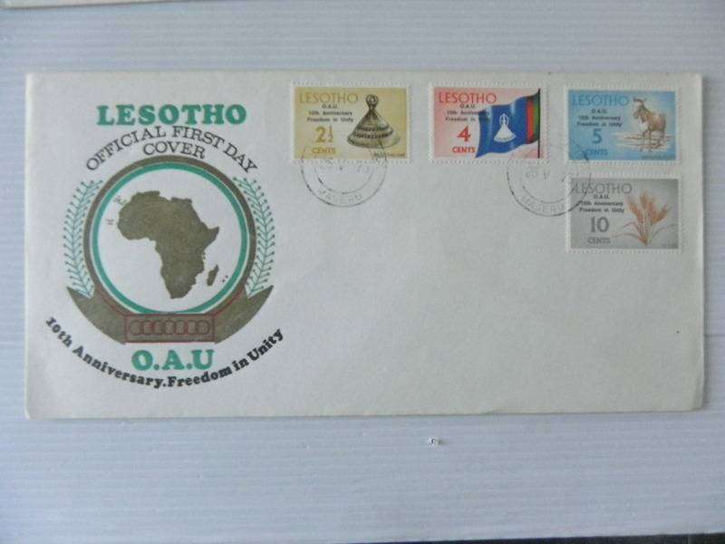 Lesotho (1975) - 10th Anniversary of Freedom in Unity Illustrated FDC