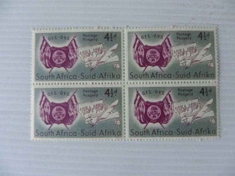 Union (1954) - Centenary of Orange Free State 4 1/2 d Mint Block