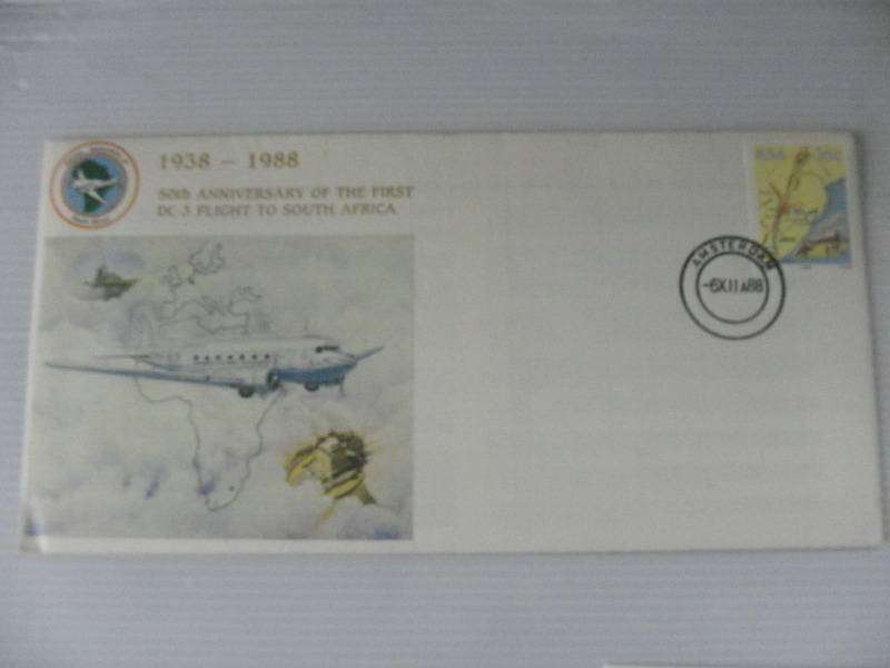 RSA (1988) - 50th Anniversary of 1st DC3 Flight to SA Illustrated FDC