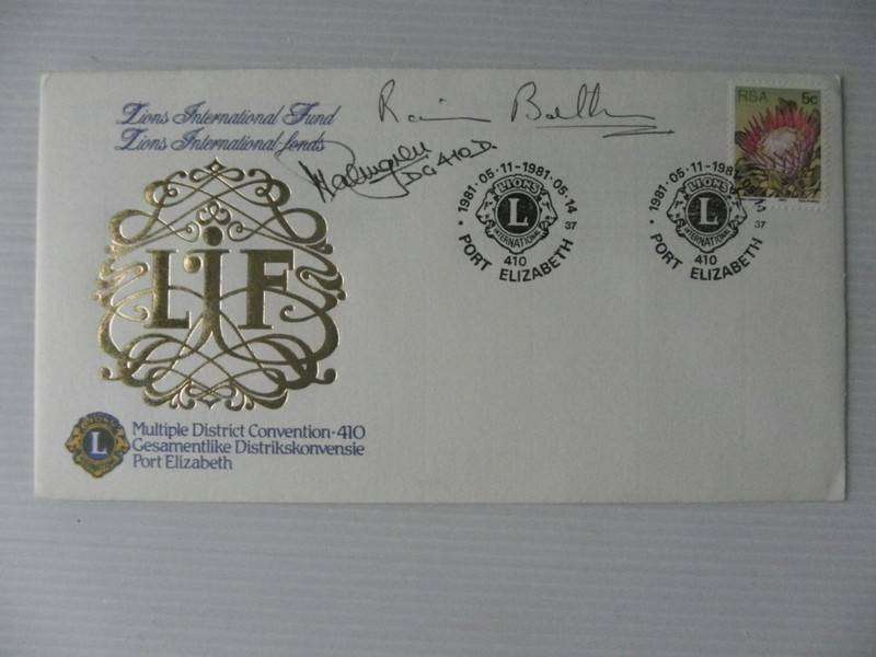 RSA (1981) - Lions International Illustrated FDC Signed !!!