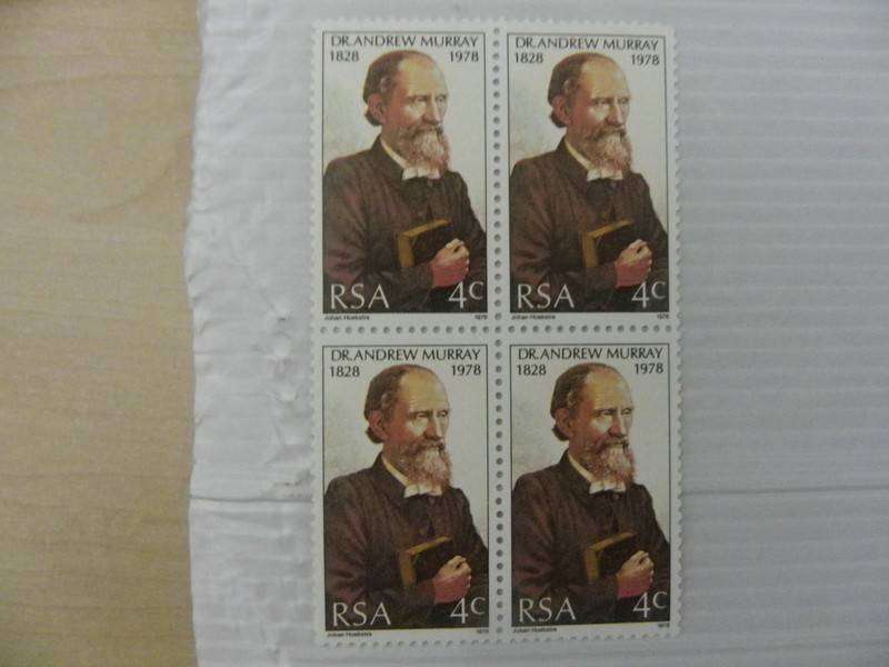 RSA 3.07 (1978) - Tribute to Dr Murray Mint block of 4 Stamps