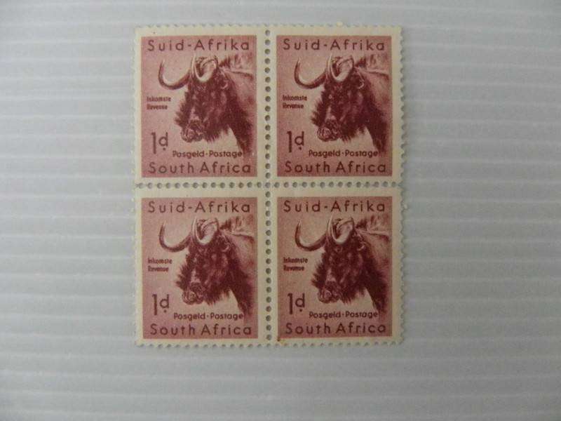 Union (1954) -  Animal Definitive Series 1d Mint Block