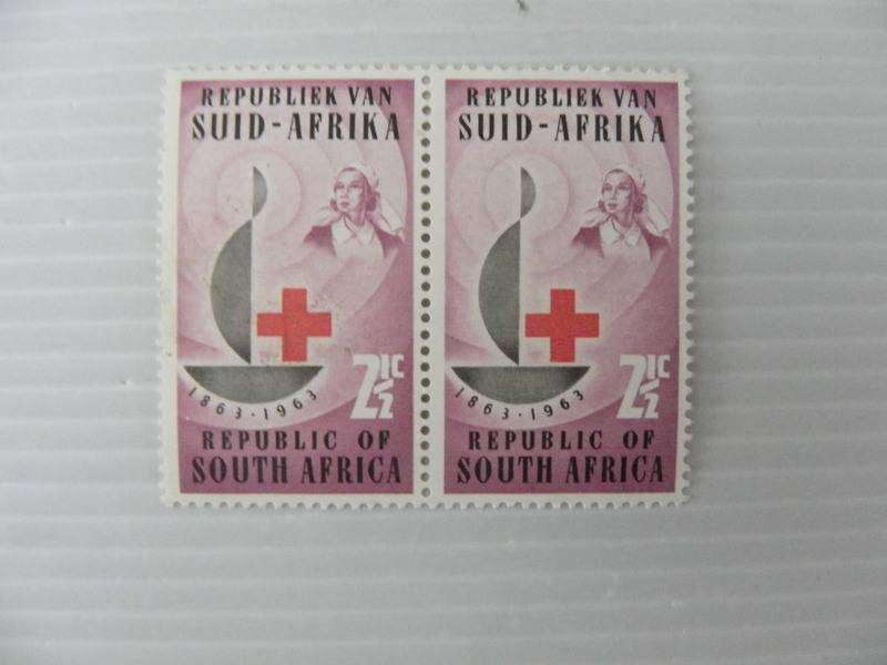 RSA (1963) - Centenary of the Red Cross 2 1/2 c Mint Pair