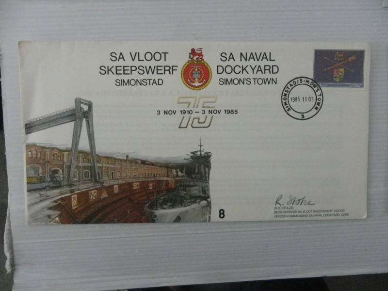 RSA (1985) - SA Navy #08 Simonstown Naval Dock Yard Illustrated FDC Signed !!!
