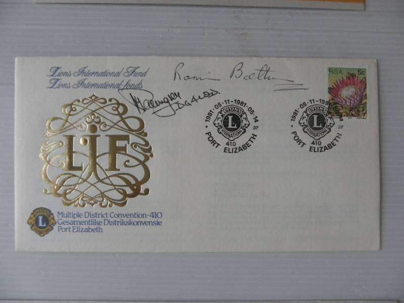 RSA (1981) - Lions International Illustrated FDC Signed !!!