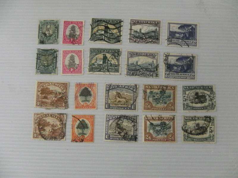 Union Pictorials - Used Set with Afr & Eng Stamps to 5/-