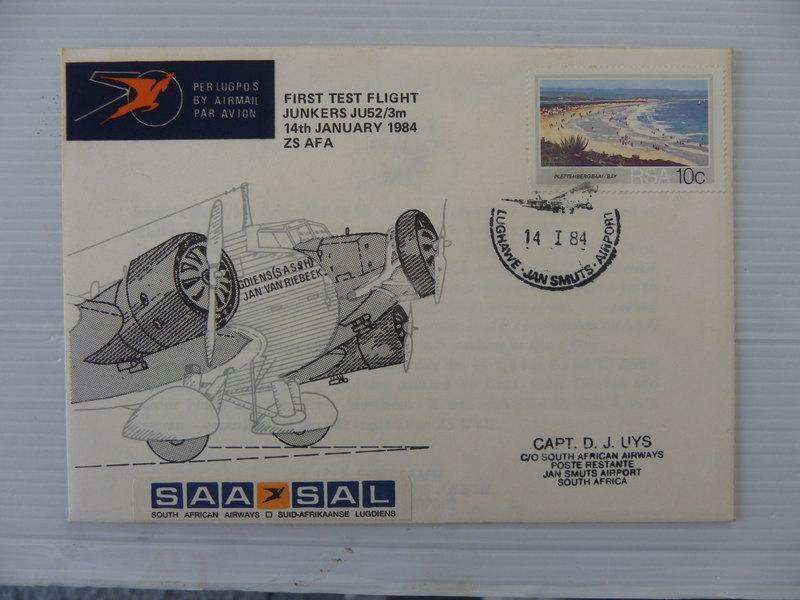 RSA (1984) - 1st Test Flight of Junkers JU52 Illustrated FDC