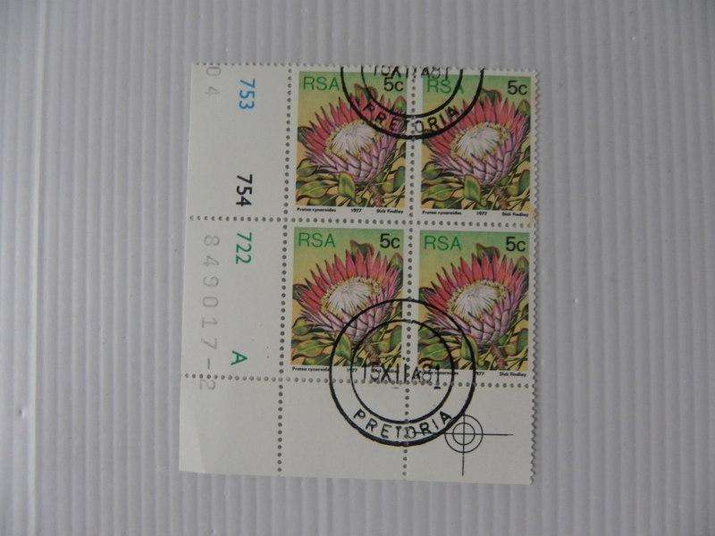 RSA 3rd Definitive Series (1977) - 5c CTO Cancelled Control Block (#722 A-block No Date)