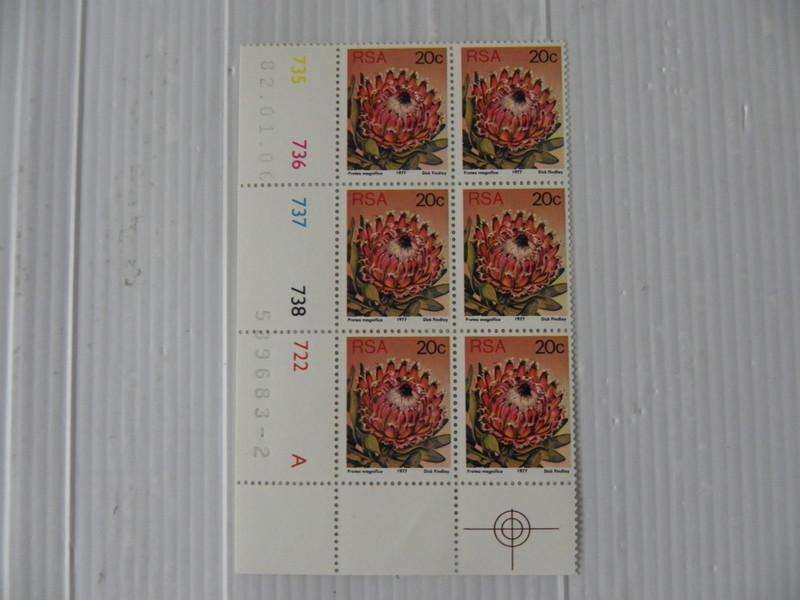 RSA 3rd Definitive Series (1977) - 20c Mint Control Block #735  Dated 82.01.06 A-Block