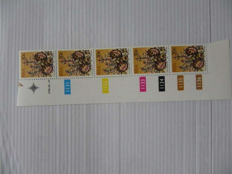 RSA 3rd Definitive Series (1977) - 30c Mint Strip Control number 1131 Dated 1980-10-19