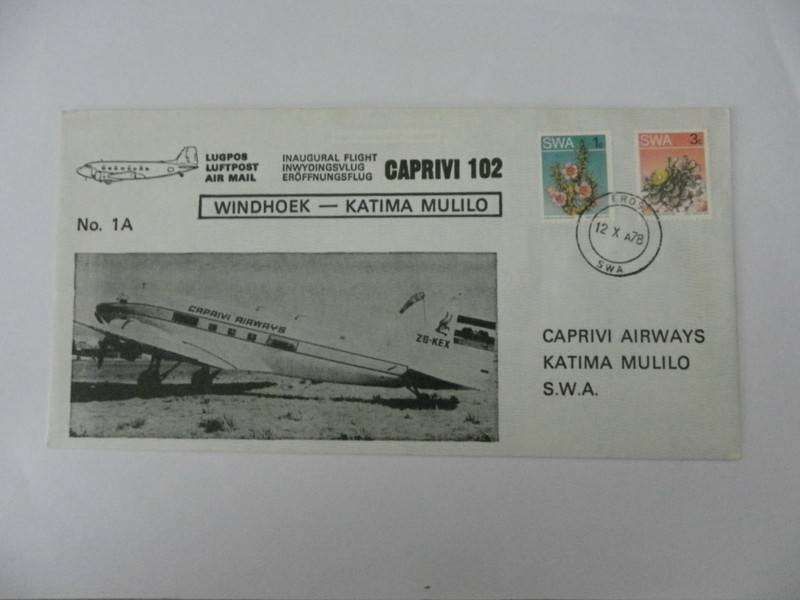 Namib Airways #01A (1978) - Windhoek to Katima Mulilo Illustrated FDC
