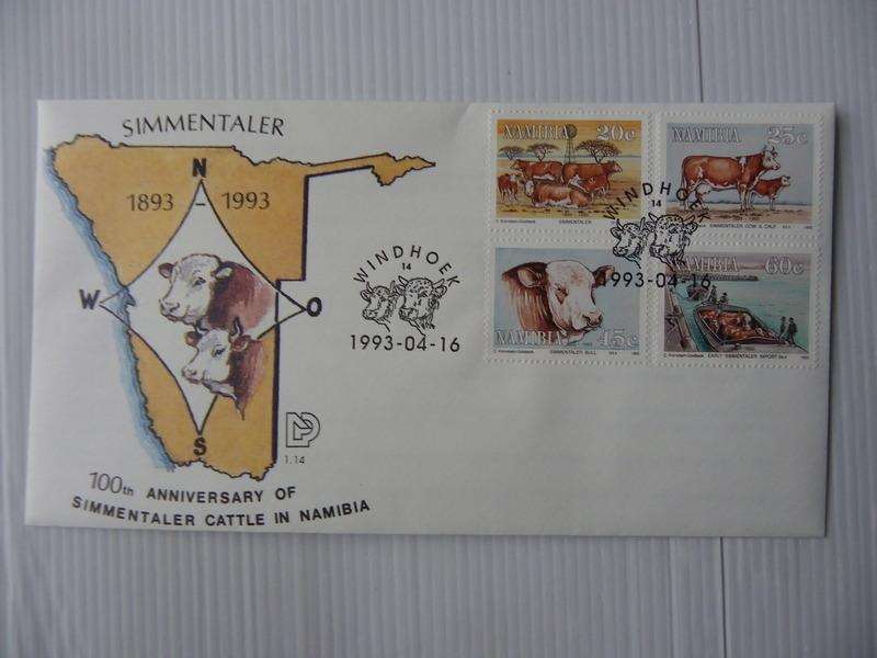 Namibia 1.14 (1993) - 100th Anniversary of Simmentaler Cattle in Namibia FDC