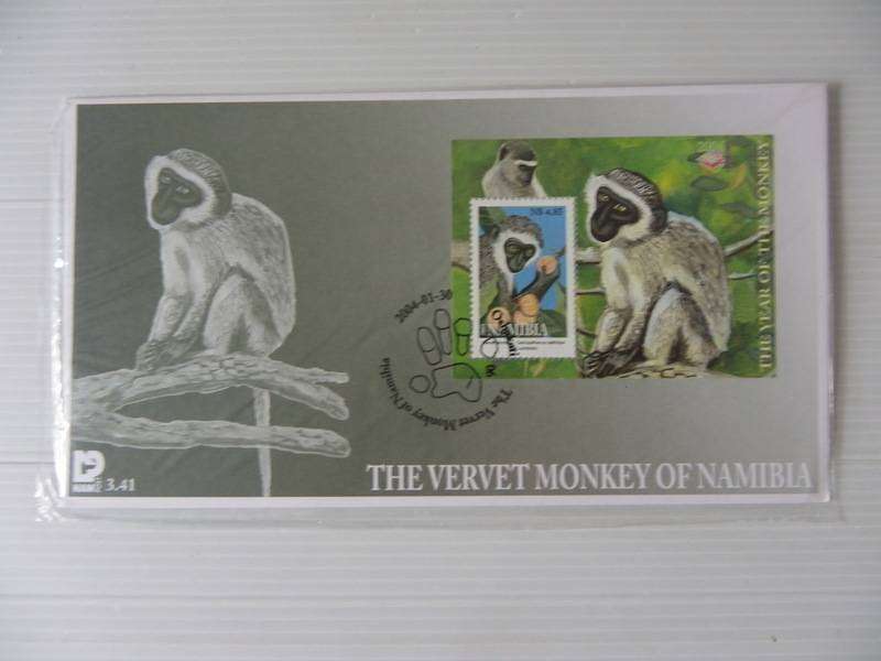 Namibia 3.41 (2004) - Vervet Monkeys Official FDC with Miniature Sheet