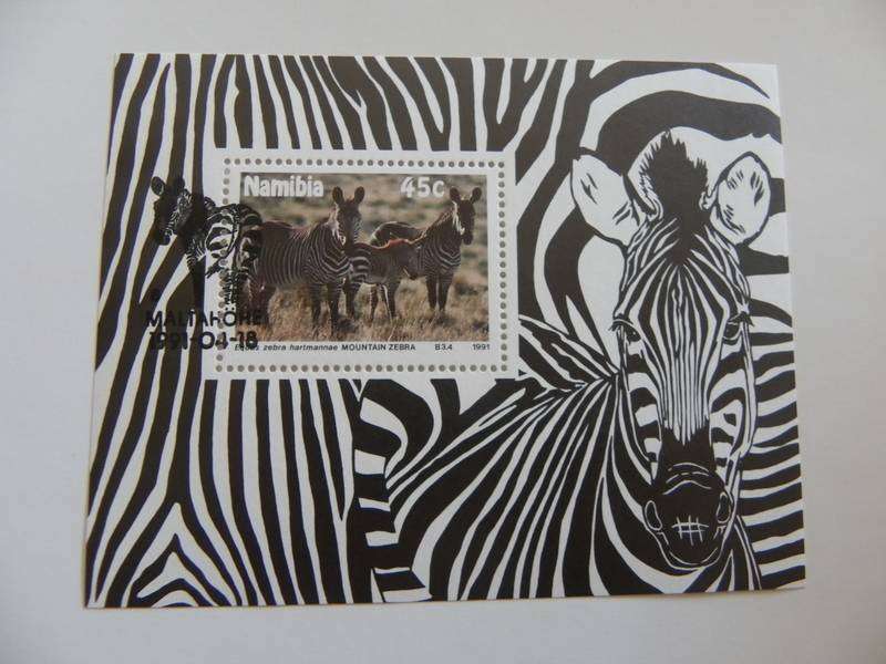 Namibia SAF02 (1991) - Endangered Species CTO Cancelled Miniature Sheet