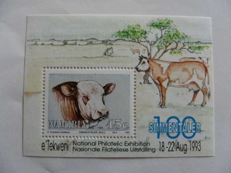 Namibia SAF04 (1993) - Simmentaler Cattle Mint Miniature Sheet