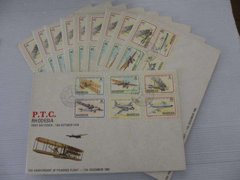 Excess Stock - Rhodesia 1st Powered Flight FDC`s - Set of 10 FDC's (Bid per FDC to take all 10)