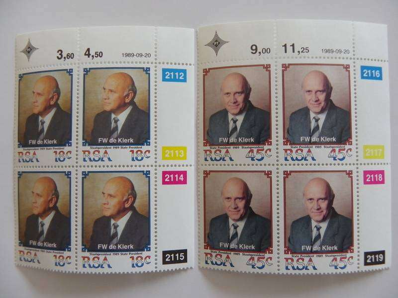 RSA 5.06.1 (1989) - Inauguration of President De Klerk Mint Control Block Set
