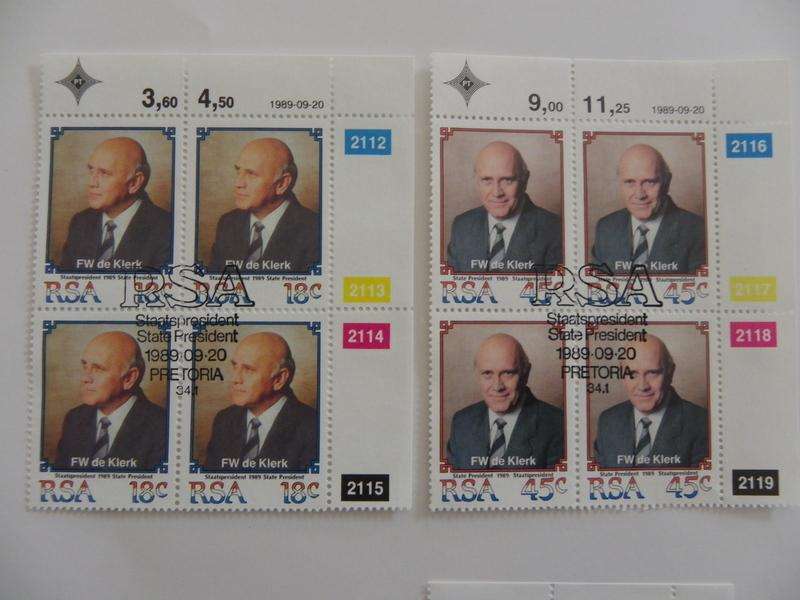 RSA 5.06.1 (1989) - Inauguration of President De Klerk CTO Cancelled Control Block Set