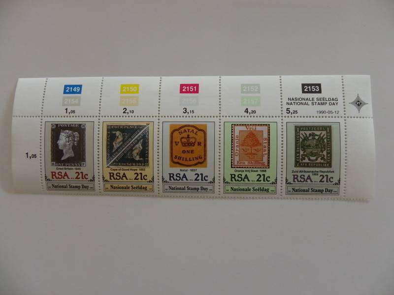 RSA 5.09 (1990) - National Stamp Day Mint Control Strip