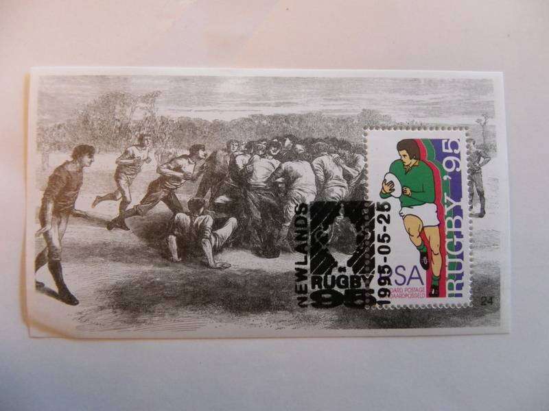 RSA 6.14 (1995) - Rugby World Cup  CTO Cancelled Miniature Sheet