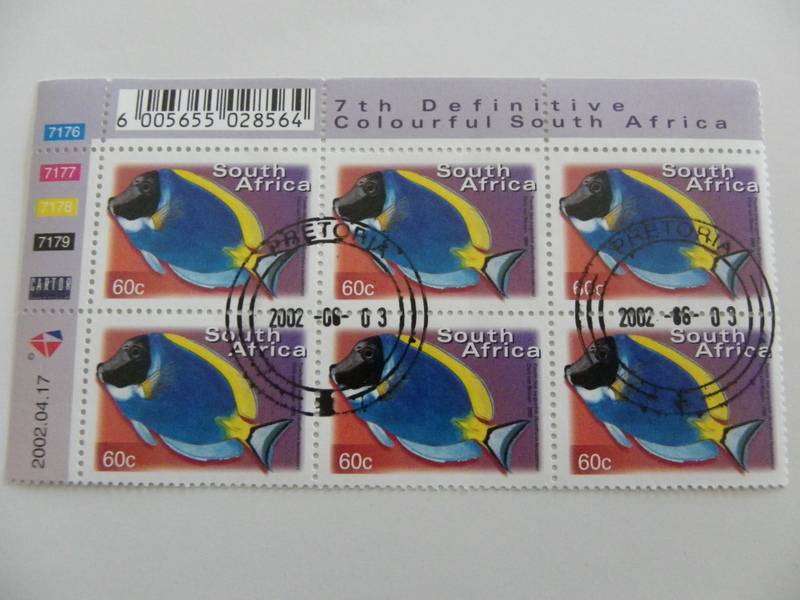 RSA 7th Definitive Series (2000) - Colourful SA 60c CTO Cancelled Control Block