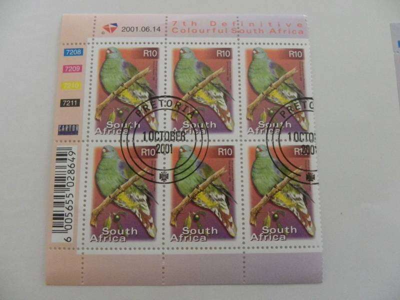 RSA 7th Definitive Series (2000) - Colourful SA 10.00 CTO Cancelled Control Block
