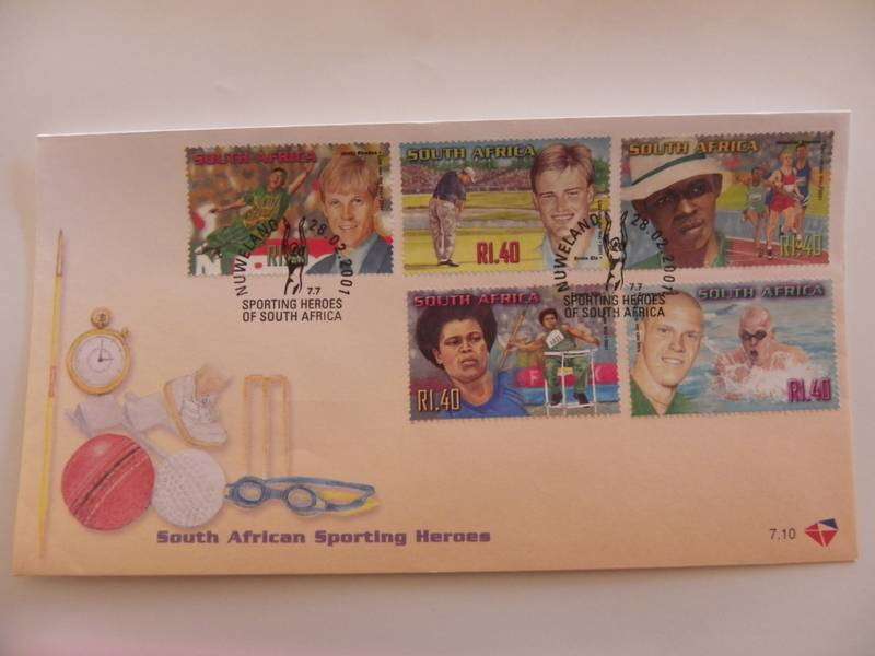 RSA 7.10 (2001) - SA Sporting Heroes Official FDC