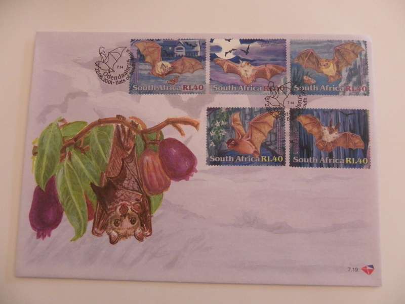 RSA 7.19 (2001) - Bats of SA Official Large FDC