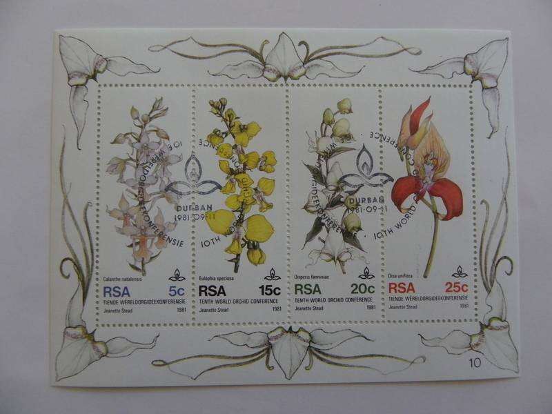 RSA S08 (1981) - 10th World Orchid Conference CTO Cancelled Miniature Sheet