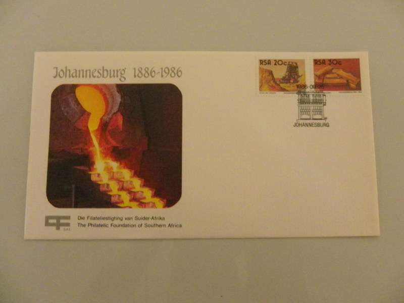 RSA SAF01 (1986) - Johannesburg Centenary FDC with Stamps (Very Scarce)