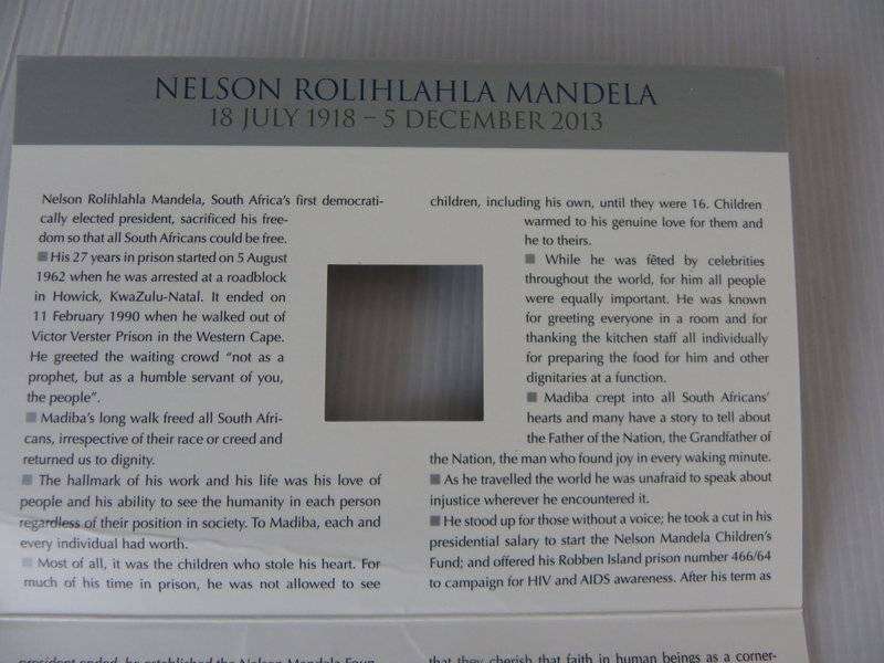 RSA SF8.7 (2013) - Mandela's 90th Birthday Booklet Issued by SA Post Office