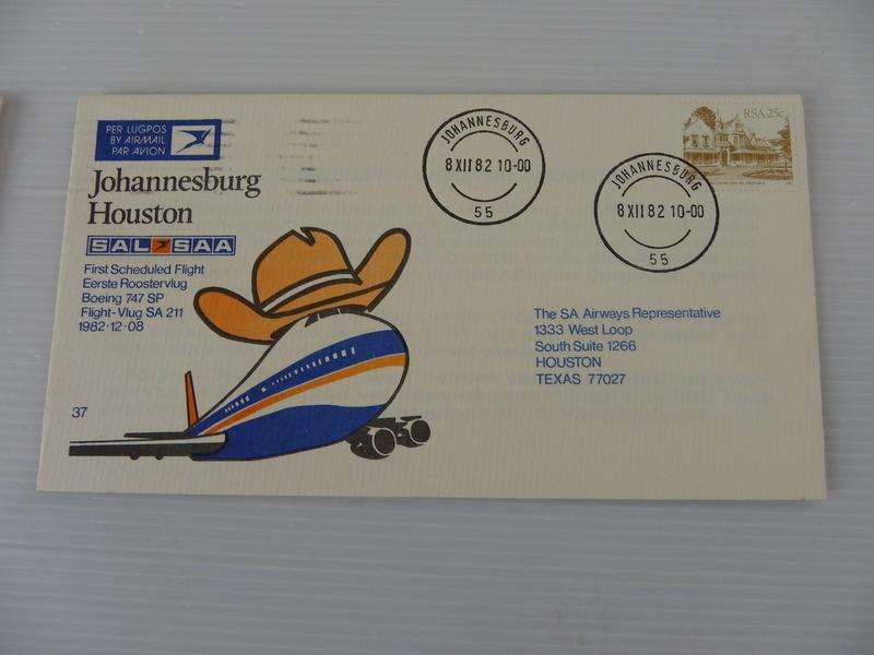 SAA #37 (1982) - 1st Flight JHB to Houston Illustrated FDC
