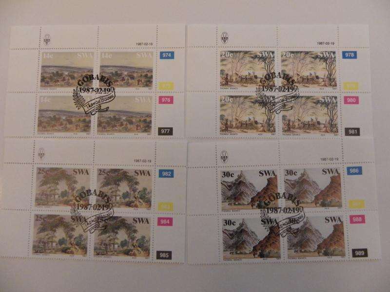 SWA 1.56 (1987) - Paintings by Thomas Baines CTO Cancelled Control Block Set