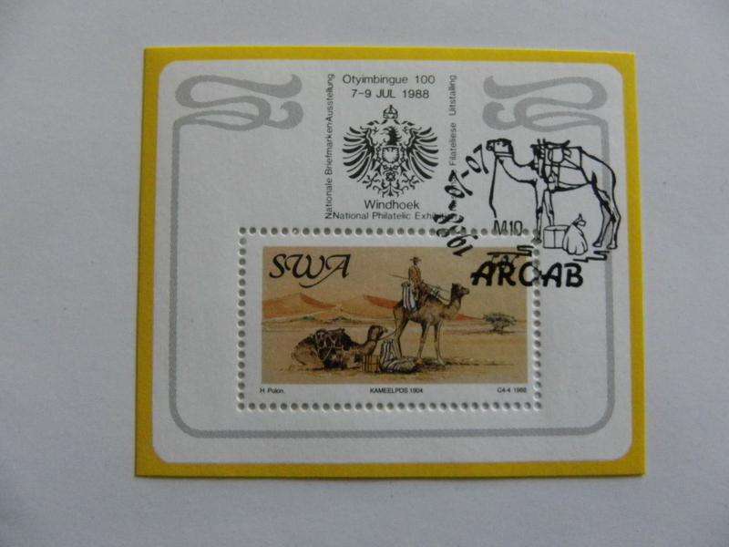 SWA SAF03 (1988) - Centenary of Postal Services in SWA CTO Cancelled Miniature Sheet