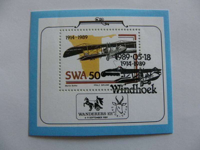 SWA SAF04 (1989) - Aviation in SWA CTO Cancelled Miniature Sheet