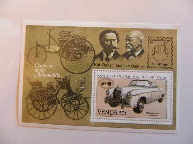 Venda SAF01 (1986) - Centenary of the Automobile Mint Miniature Sheet