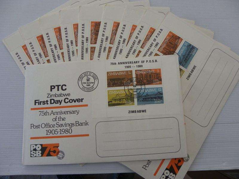 Excess Stock - Rhodesia Savings Bank FDC`s - Set of 10 FDC's (Bid per FDC to take all 10)