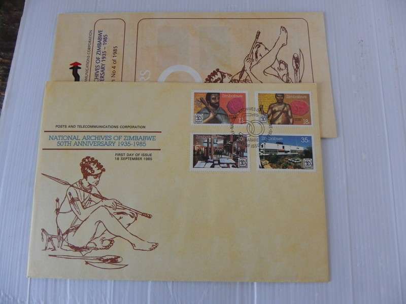 Zimbabwe (1985) - National Archives Illustrated FDC FDC with SAPO Brochure