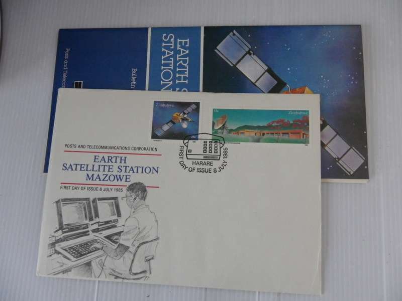 Zimbabwe (1985) - Earth Satellite Station Illustrated FDC with SAPO Brochure