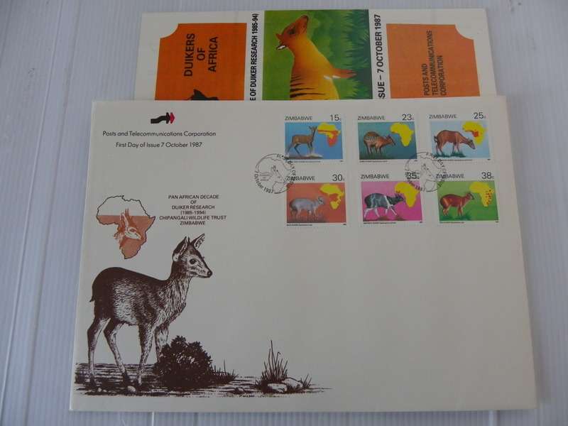 Zimbabwe (1987) - Duiker Research Illustrated FDC FDC with SAPO Brochure