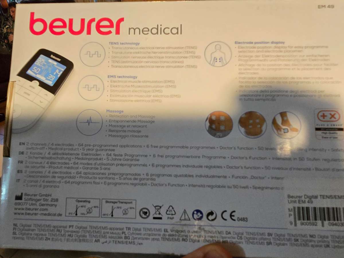 Beurer Digital TENS / EMS Device: Pain Therapy & Muscle Stimulation EM 49