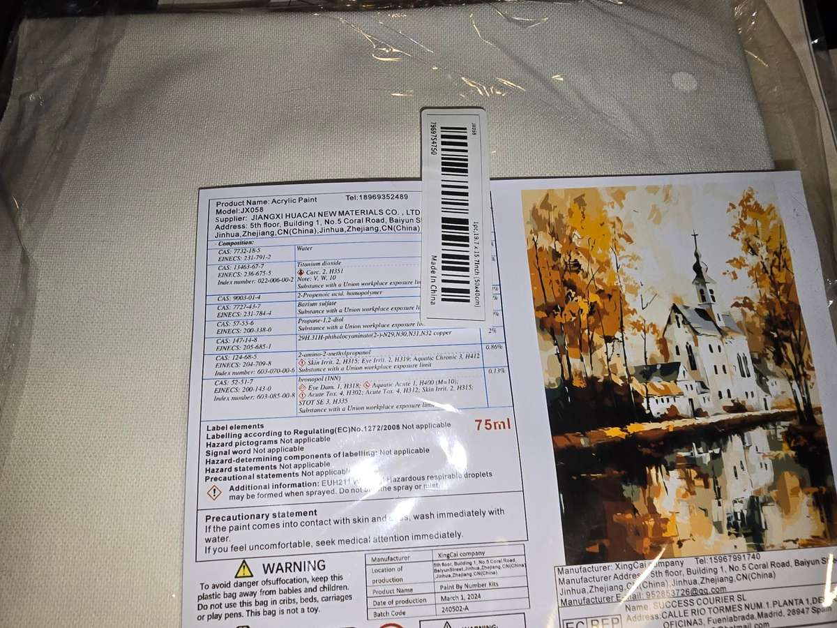 Paint By Numbers - Canvas, Paint - Church near a river in Autumn