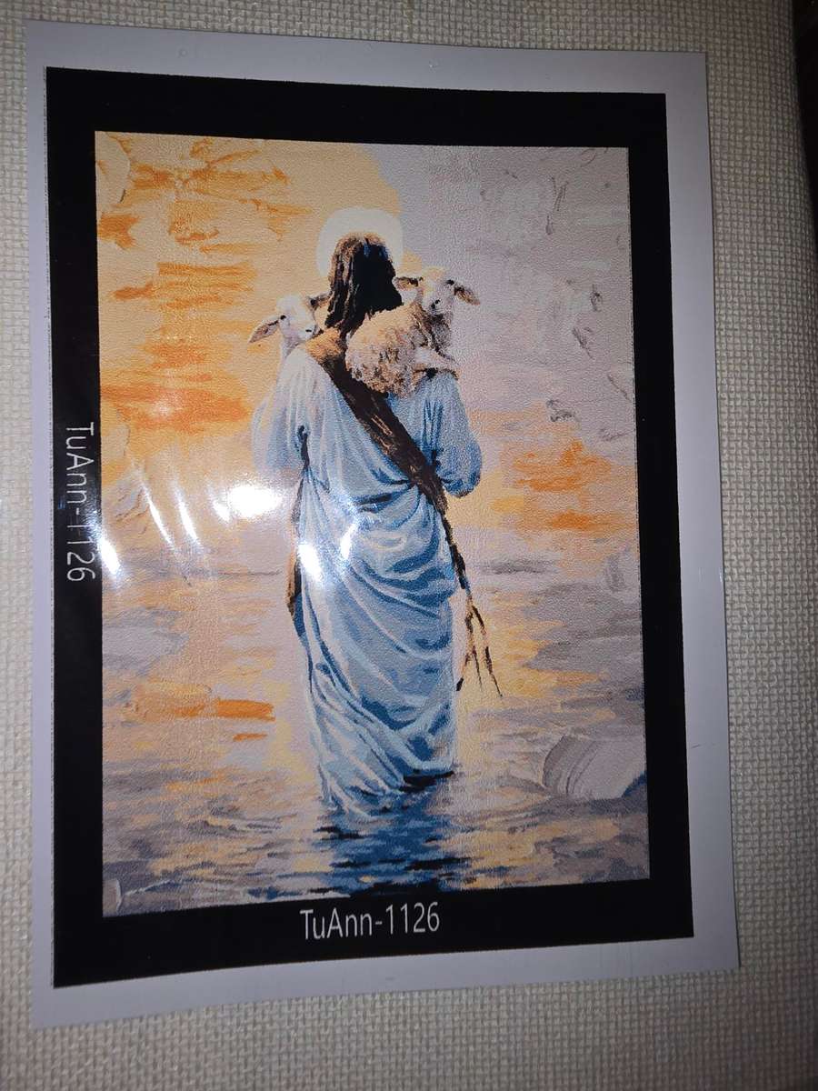 Paint By Numbers - Canvas, Paint - Jesus with Lambs