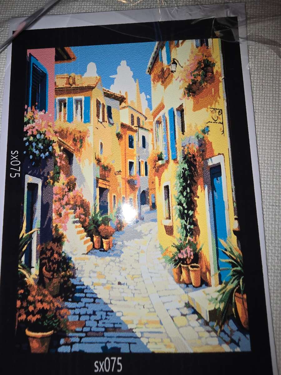 Paint By Numbers - Canvas, Paint - Italian/Greek Village Street