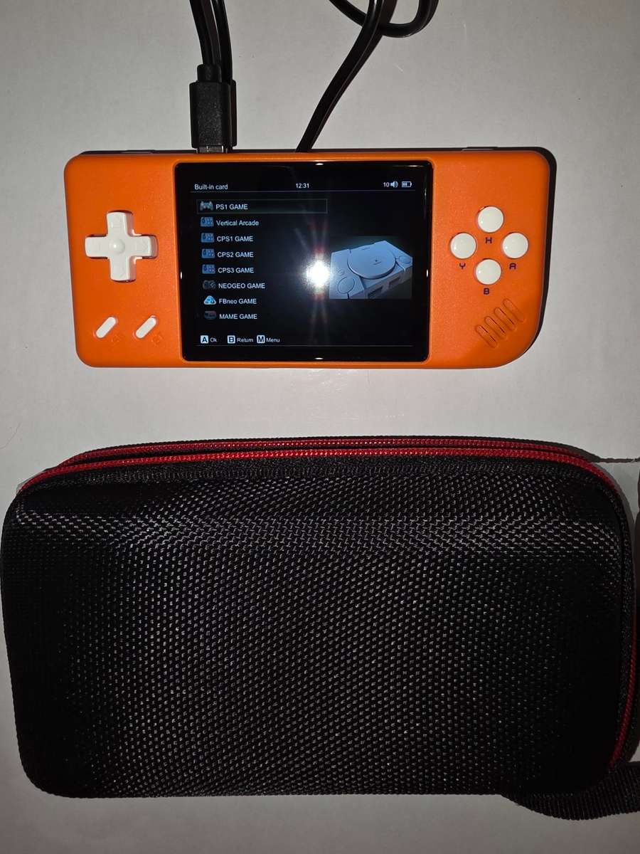 ANBERNIC RG28x 64gb - Retro Gaming Console with Hard Case Cover - Orange