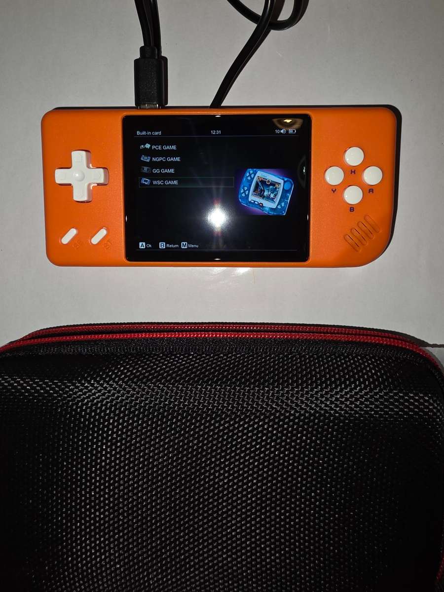 ANBERNIC RG28x 64gb - Retro Gaming Console with Hard Case Cover - Orange