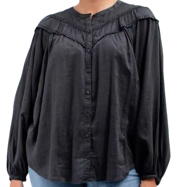 **BRAND NEW** Charcoal Light Flowing Plus Size Ladies Blouse 22/46 2XL
