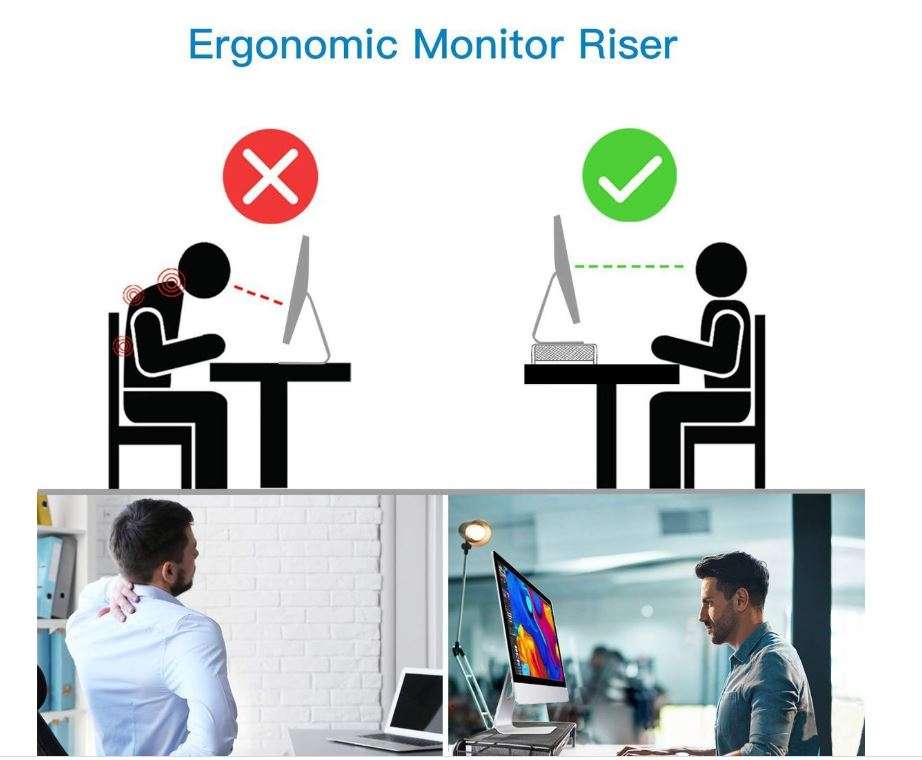 **BRAND NEW** Wire Mesh Computer Monitor Stand With Drawer Organizer