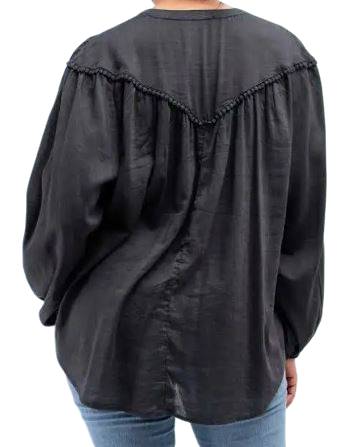 **BRAND NEW** Charcoal Light Flowing Plus Size Ladies Blouse 22/46 2XL