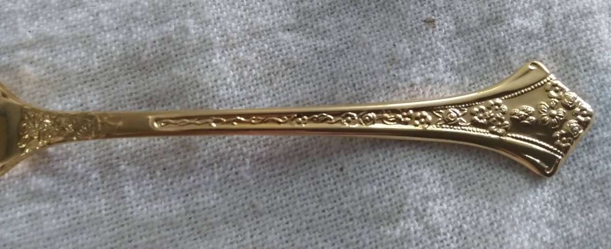 Eetrite 24ct Gold Plated Fleur  Teaspoon Set